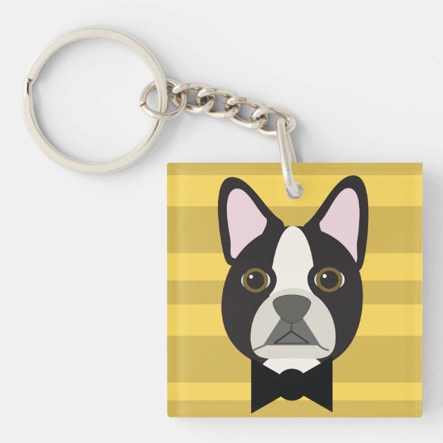 Boston Terrier Schlüsselanhänger (Vorderseite)