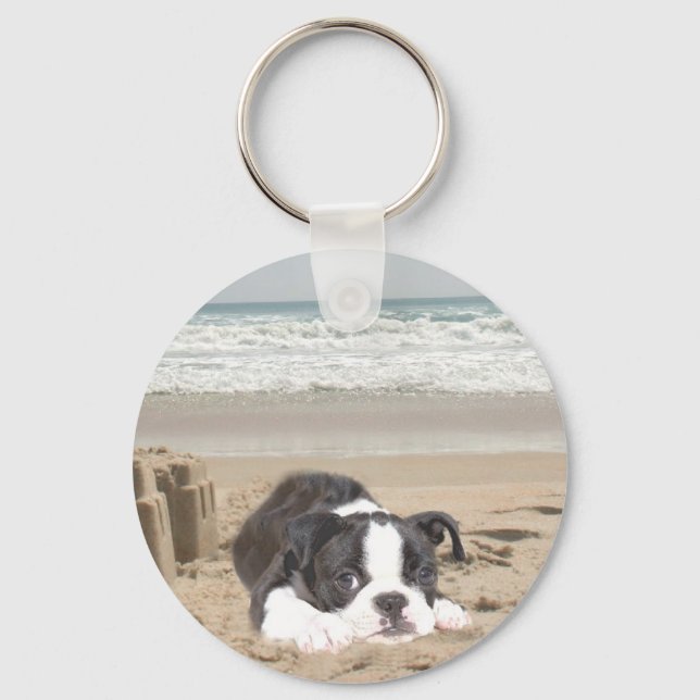 Boston Terrier Schlüsselanhänger Sandcasts (Vorderseite)