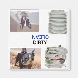 Boston Terrier schmutziger/sauberer Dishewasher Magnet