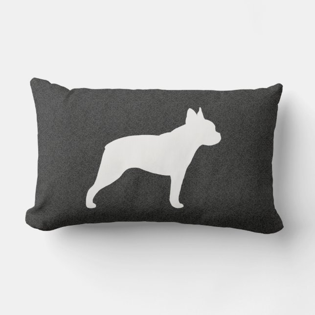 Boston-Terrier-Silhouette Lendenkissen (Vorderseite)