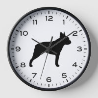 Boston Terrier Silhouette mit Nummern und Minuten
