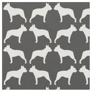 Boston-Terrier-Silhouette-Muster Stoff