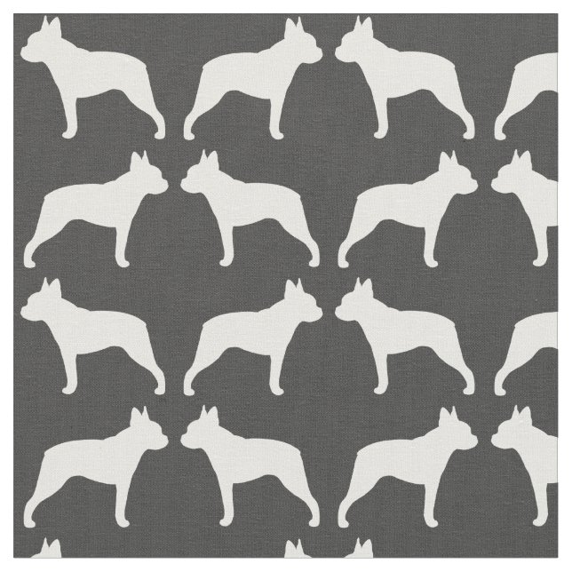 Boston-Terrier-Silhouette-Muster Stoff (Nahaufnahme)