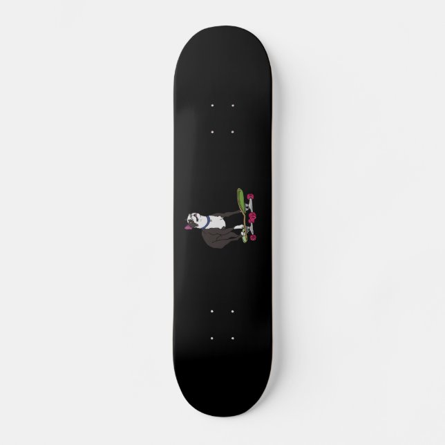 Boston-Terrier Skateboard (Vorderseite)