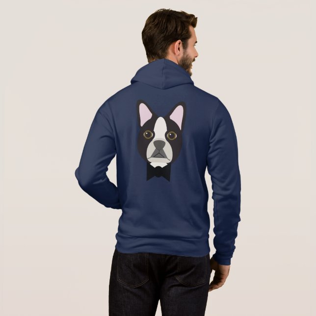 Boston Terrier Smoking Hoodie (Schwarz voll)