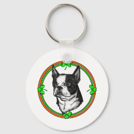 Boston Terrier St Patrick's Day Schlüsselanhänger