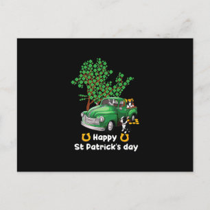 Boston Terrier st Patricks Truck Kleeblatt Ankündigungspostkarte