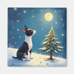 Boston Terrier Sternengucker-Weihnachten Magnet