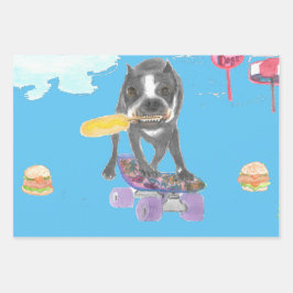 Boston Terrier Sweet Dream Wrapping Paper Sheets Geschenkpapier Set