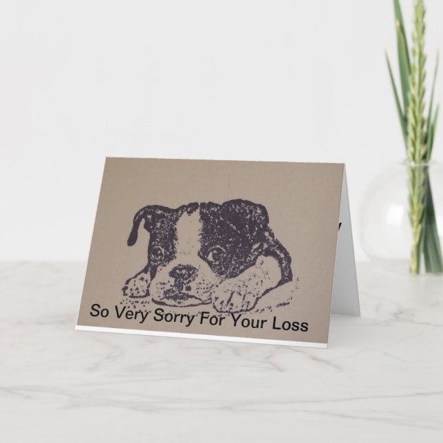 Boston Terrier Sympathy Card Karte (Vorderseite)