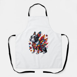Boston Terrier T - Shirt Origami lustige niedliche Schürze