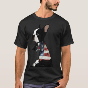 Boston Terrier Tattoos I Liebe Vater Vathers Day T-Shirt