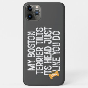Boston Terrier Tilts Head Funny Quote Dog Vater Case-Mate iPhone Hülle