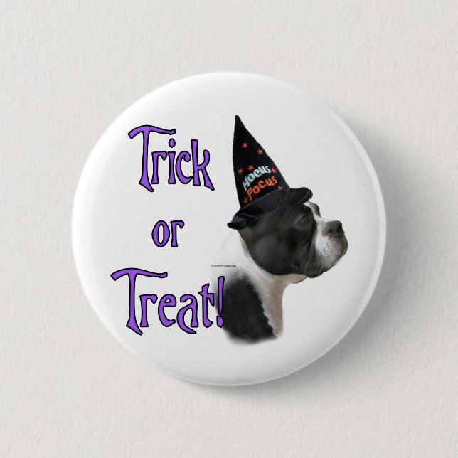 Boston Terrier Trick Button (Vorderseite)