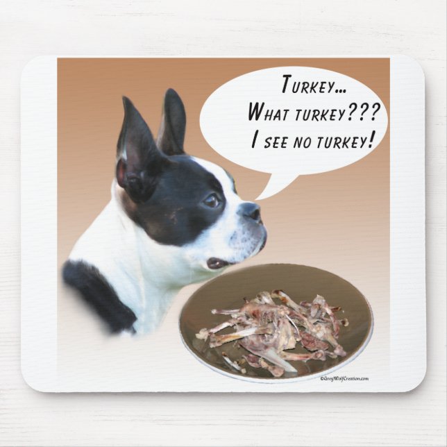 Boston Terrier Türkei Mousepad (Vorne)