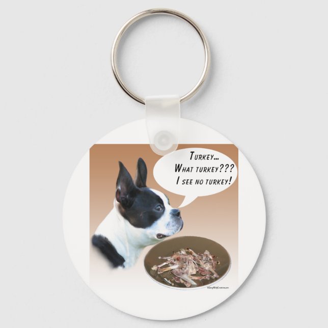 Boston Terrier Türkei Schlüsselanhänger (Vorderseite)