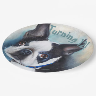 Boston Terrier Turning 12 PARTY Pappteller