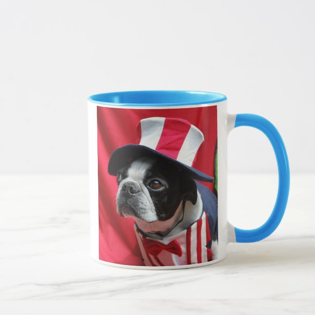 Boston-Terrier-Uncle Sam Tasse (Rechts)
