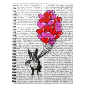 Boston Terrier und Ballone Notizblock