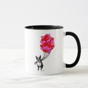 Boston Terrier und Ballone Tasse