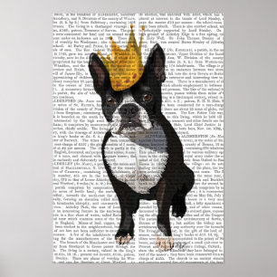 Boston Terrier und Krone Poster