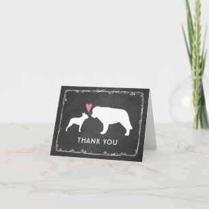 Boston-Terrier und St. Bernhard Hochzeit Danke