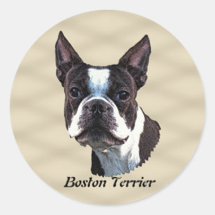 Boston Terrier v3 Runder Aufkleber