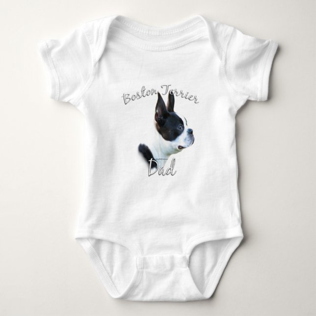 Boston Terrier Vater 2 Baby Strampler (Vorderseite)