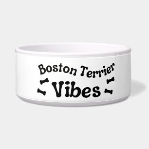 Boston Terrier Vibes Keramik Dog Bowl Napf