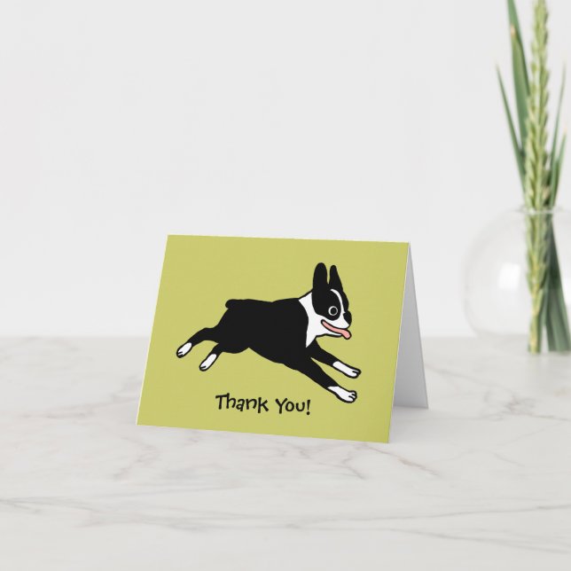 Boston Terrier Vielen Dank (individualisierbar) Dankeskarte (Vorderseite)
