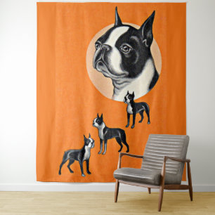 Boston Terrier Wandteppich