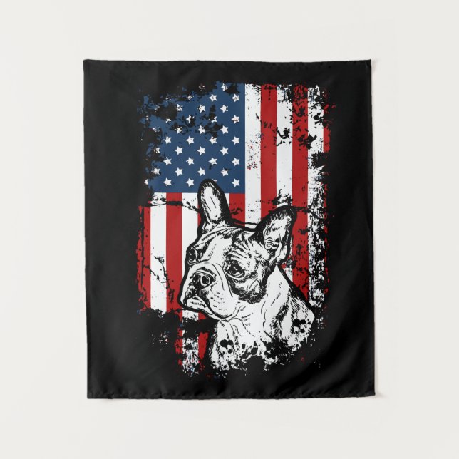 Boston Terrier Wandteppich (Vorderseite)