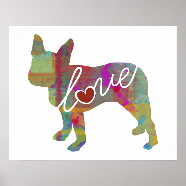 Boston Terrier Watercolor Poster (Vorne)