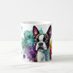 Boston Terrier Watercolor Tasse