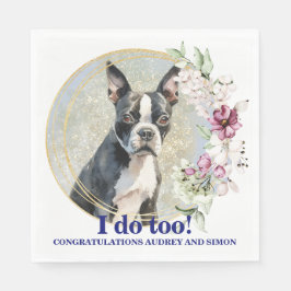 Boston Terrier Wedding Napkins mit Hogs Foto Serviette
