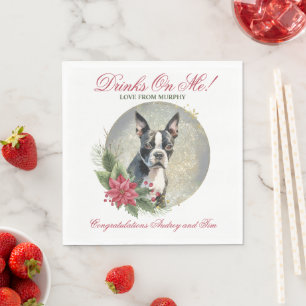Boston Terrier Wedding Napkins mit Hogs Foto Serviette