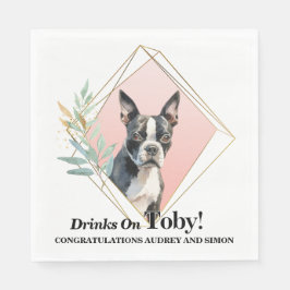 Boston Terrier Wedding Napkins mit Hogs Foto Serviette