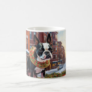 Boston Terrier Weihnachtsfeiertage Kaffeetasse
