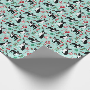 Boston Terrier Weihnachtsgeschenk Wrap Geschenkpapier