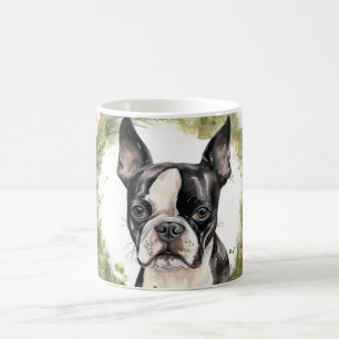 Boston Terrier Weihnachtskranz Festlicher Hund Kaffeetasse