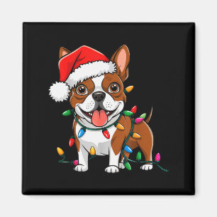 Boston Terrier Weihnachtslichter Xmas Hunde Männer Magnet