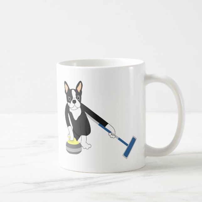 Boston-Terrier-Winter-Olympia-Winden Kaffeetasse (Rechts)