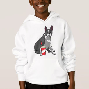 Boston Terrier with Drink Hoodie