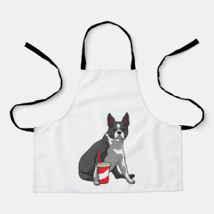 Boston Terrier with Drink Schürze