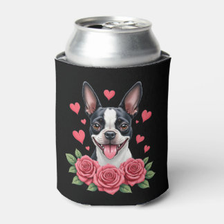 Boston Terrier with Red Roses Hearts Valentine�s D Dosenkühler