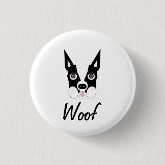 Boston Terrier Wood Button