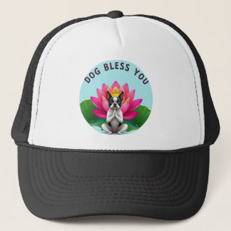 Boston Terrier Yoga Meditating Dog Bless You Zen  Truckerkappe