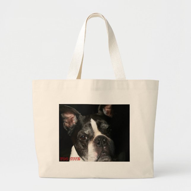 Boston Terrier:  Zu niedlich Jumbo Stoffbeutel (Vorne)