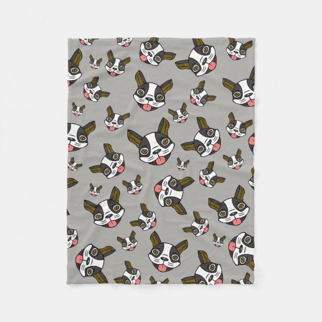 Boston Terriers #15 Fleecedecke (Vorderseite)