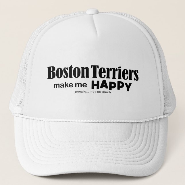 Boston Terriers macht mich glücklich Truckerkappe (Vorderseite)
